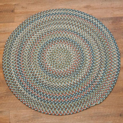 Colgate Braided Multi Stone Blue Indoor Round Modern Farmhouse Rug