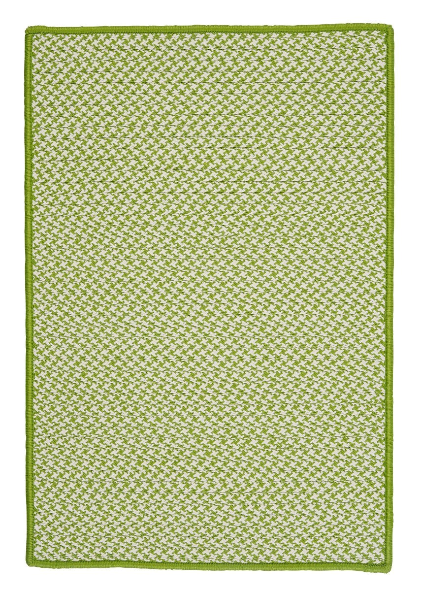 Outdoor Houndstooth Tweed Lime Outdoor Braided Rectangular Rugs