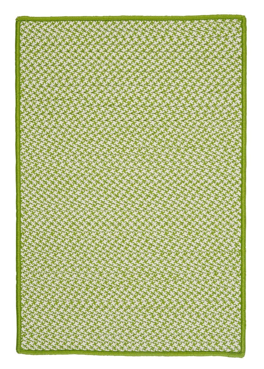 Outdoor Houndstooth Tweed Lime Outdoor Braided Rectangular Rugs