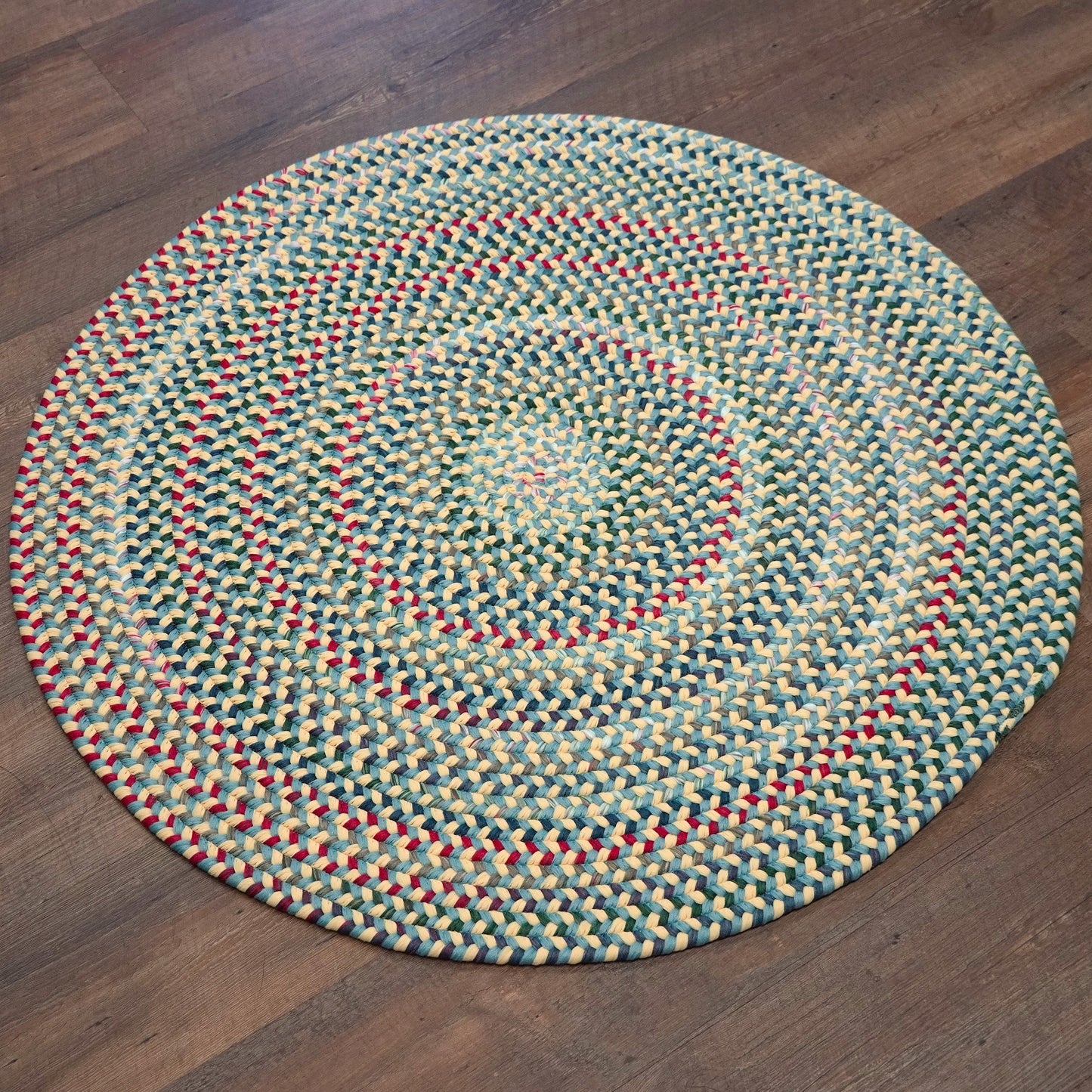 Ashland Braid Round Yellow Sunnyside Multi Modern Farmhouse Rug