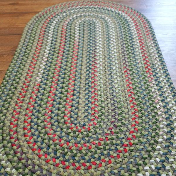 Heartsfield Braid Ash Moss Multi Indoor Round Modern Farmhouse Rug