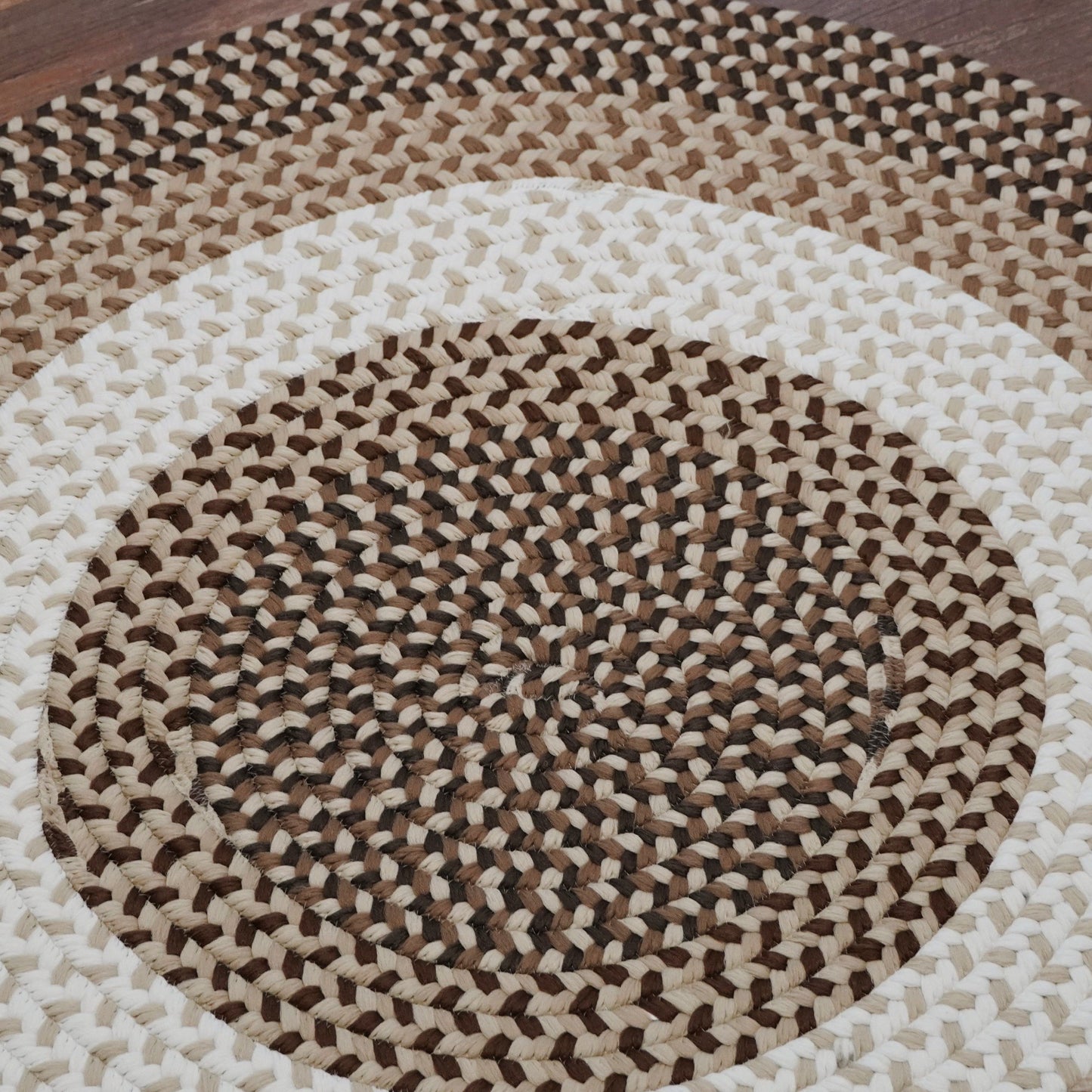 Benson Creek Braided Natural Sand Round Natural Rustic Farmhouse Rug