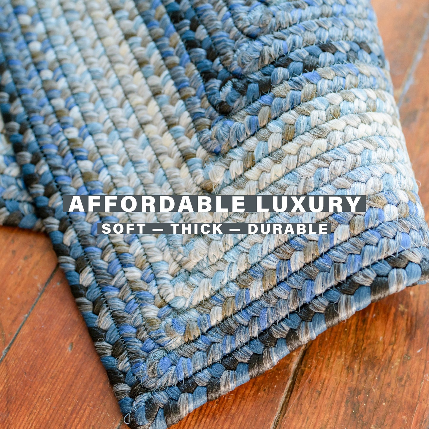 Juniper Blue Ultra Durable Braided Rectangular Rugs