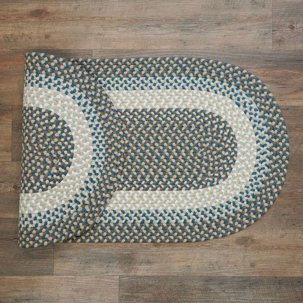 Benson Creek Braided Blue Harbor Runner Natural Rustic Farmhouse Rug