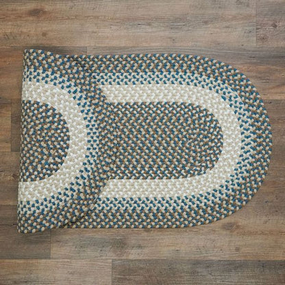 Benson Creek Braided Blue Harbor Runner Natural Rustic Farmhouse Rug