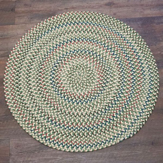 Colgate Braided Multi Moss Yellow Indoor Round Modern Farmhouse Rug