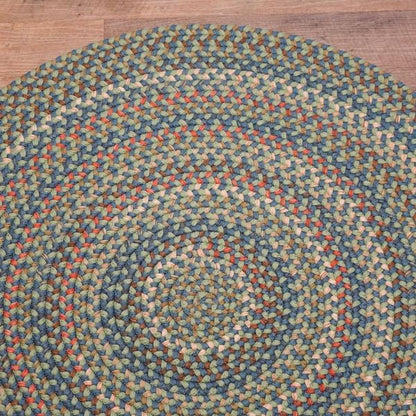 Colgate Braided Multi Bluegrass Indoor Round Modern Farmhouse Rug