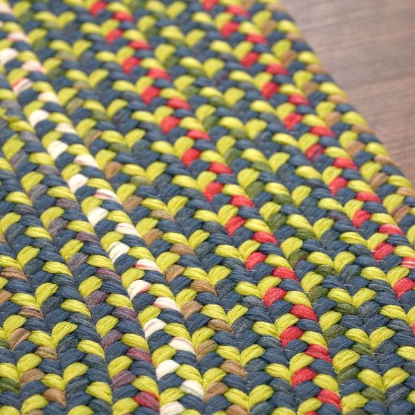 Ashland Braid Neon Blue Multi Green Modern Farmhouse Rug