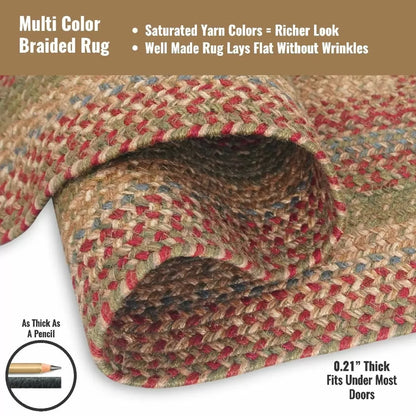 Azalea Multi Color Jute Rectangular Braided Rugs