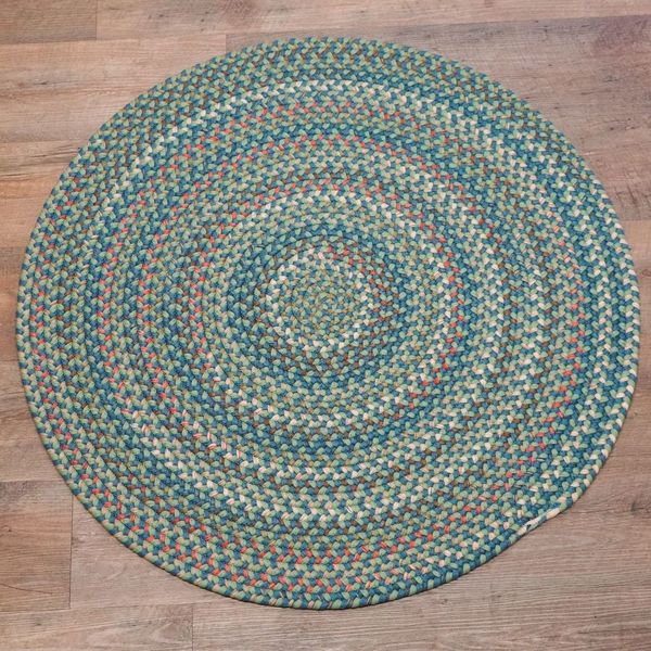 Colgate Braided Multi Bluegrass Indoor Round Modern Farmhouse Rug