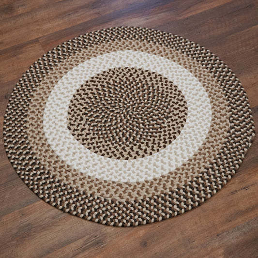 Benson Creek Braided Natural Sand Round Natural Rustic Farmhouse Rug