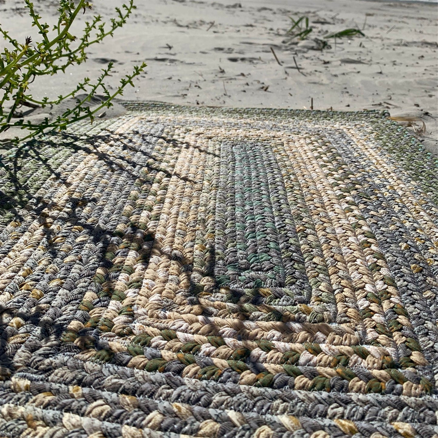 Baja Blue Cotton Braided Rectangular Rugs - Braided-Rugs.com