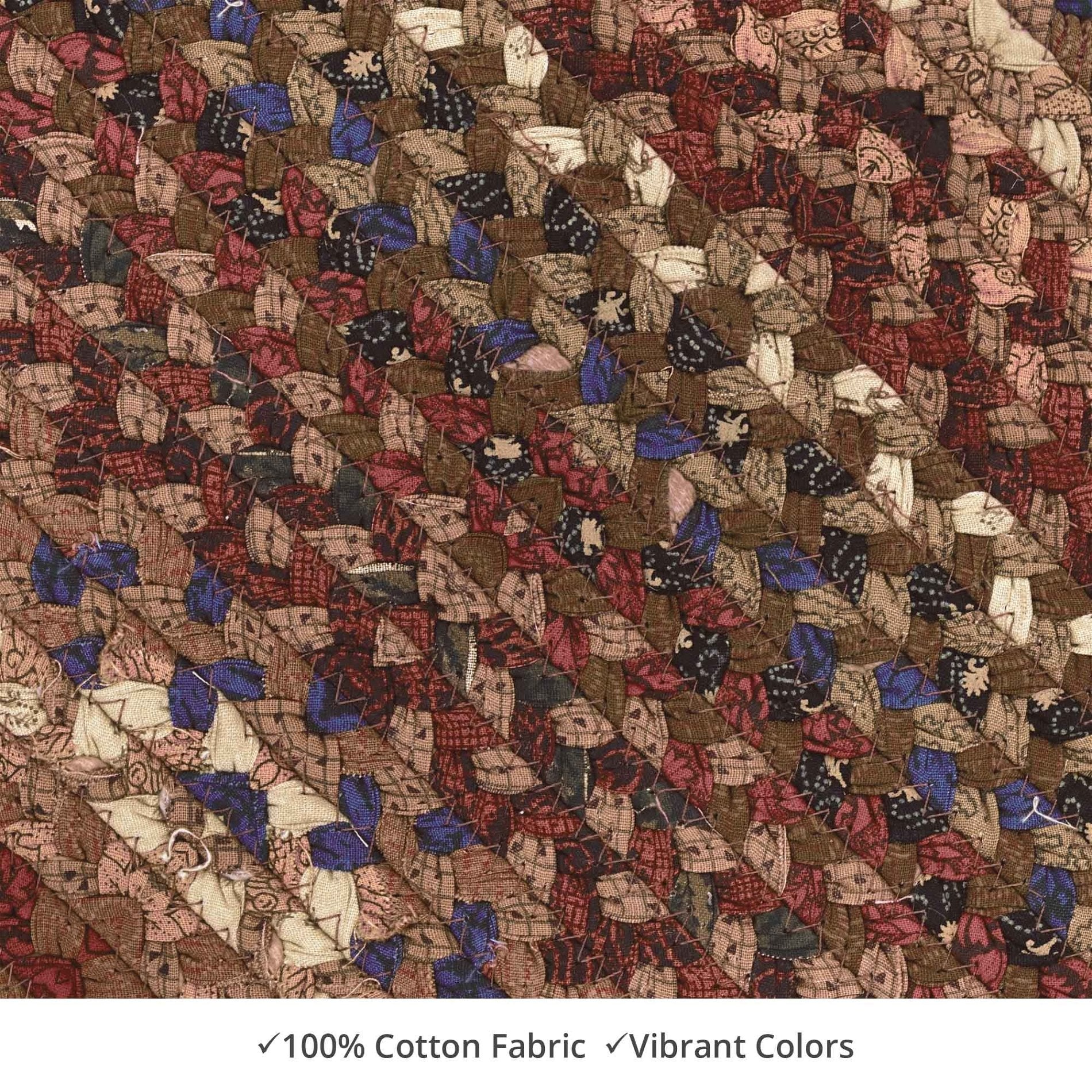 Biscotti Brown Cotton Oval Braided Rugs - Braided-Rugs.com
