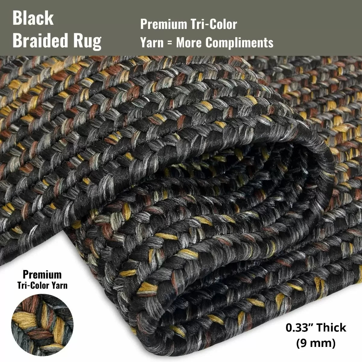 Black Forest Outdoor Braided Oval Rugs