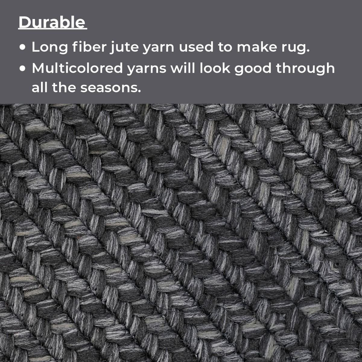Black Outdoor Braided Oval Rugs - Braided-Rugs.com