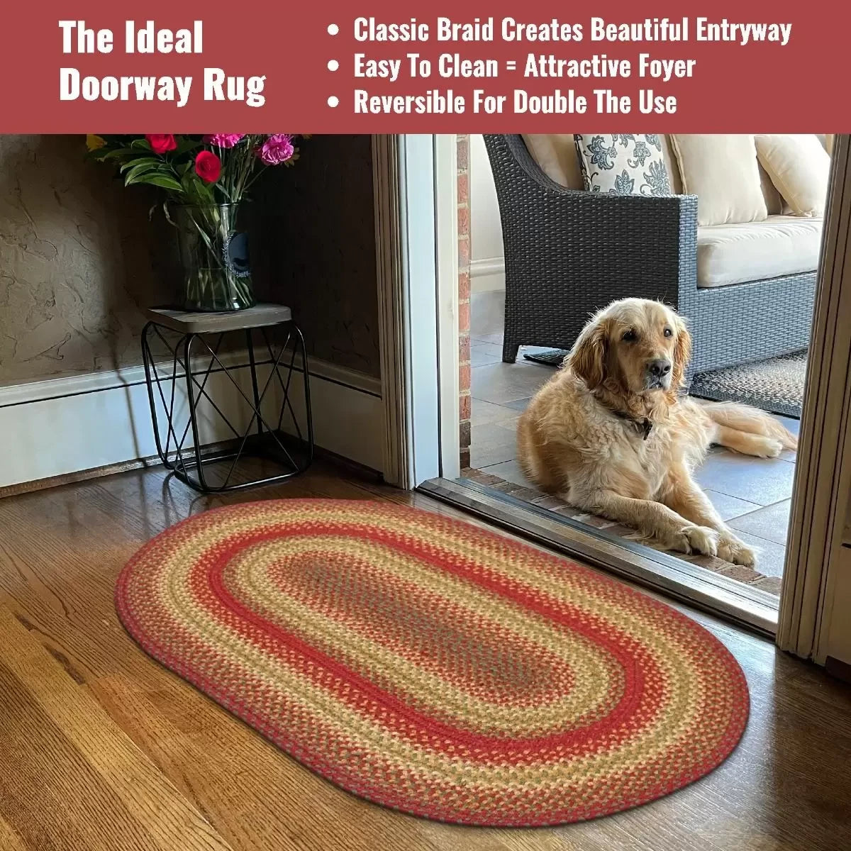 Cider Barn Red Jute Braided Oval Rugs