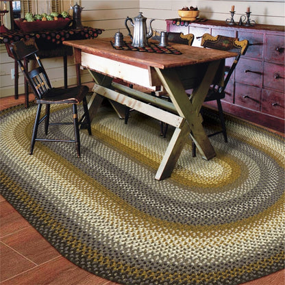 Cocoa Bean Brown and Black Cotton Braided Oval Rugs