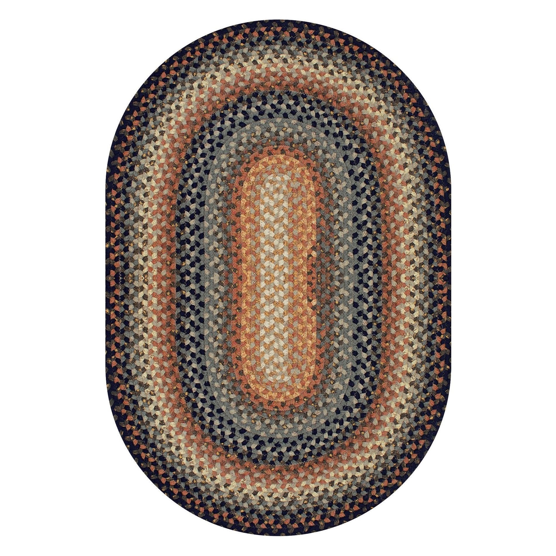 Cocoa Bean Brown and Black Cotton Braided Oval Rugs - Braided-Rugs.com