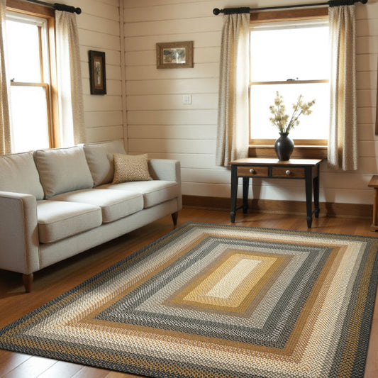 Cocoa Bean Brown and Black Cotton Braided Rectangular Rugs