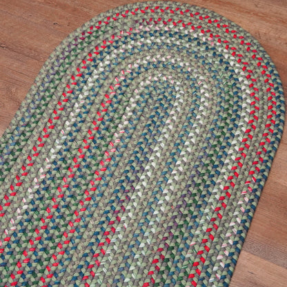 Heartsfield Braid Ash Moss Multi Indoor Round Modern Farmhouse Rug