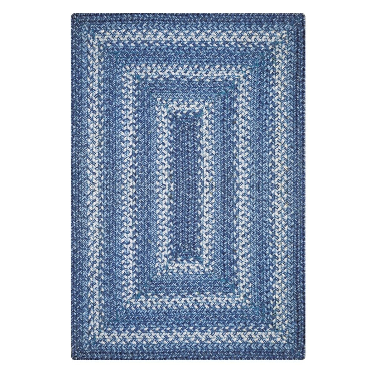 Denim Blue Jute Rectangular Braided Rugs –