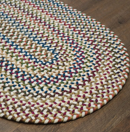 Cloverdale Wool Braided Ivory Multi Oval Indoor Rustic Farmhouse Rug