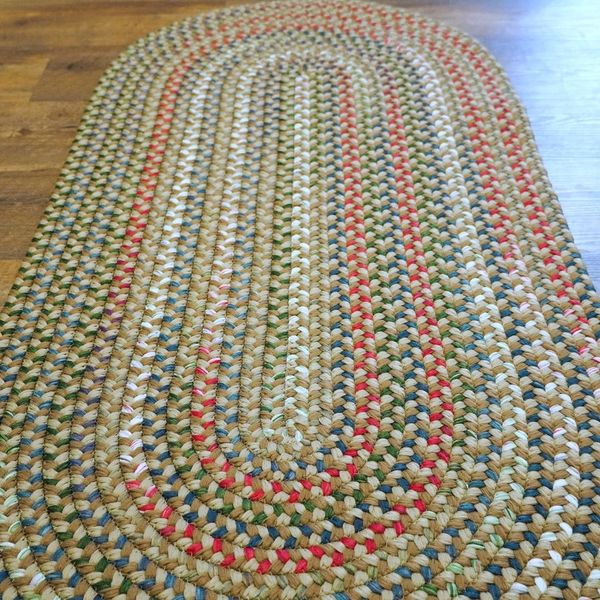 Heartsfield Braid Toasted Beige Multi Indoor Round Modern Farmhouse Rug