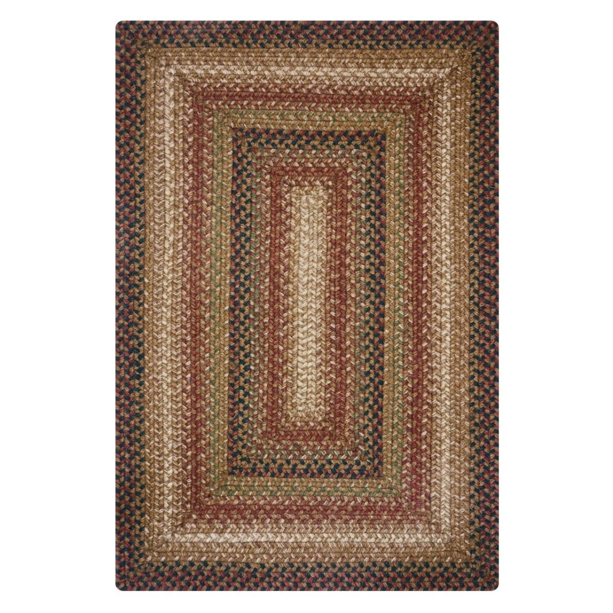 Gingerbread Brown - Deep Red Jute Braided Rectangular Rugs - Braided-Rugs.com