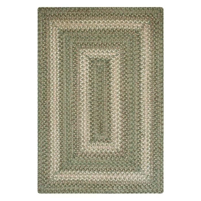 Grassland Green Jute Braided Rectangular Rugs - Braided-Rugs.com