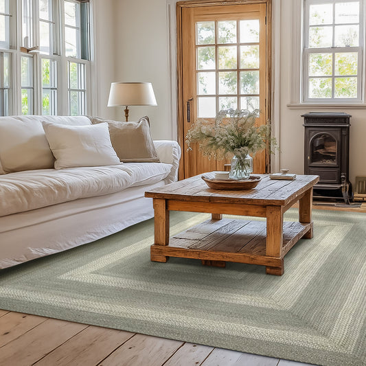 Grey Cloud Jute Braided Rectangular Rugs