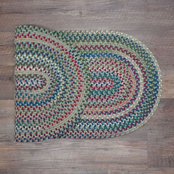 Cloverdale Wool Braided Palm Multi Oval Indoor Rustic Farmhouse Rug