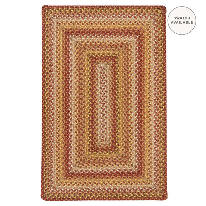 Amber Leaf Brick Red Braided Jute Rugs for Country Decor