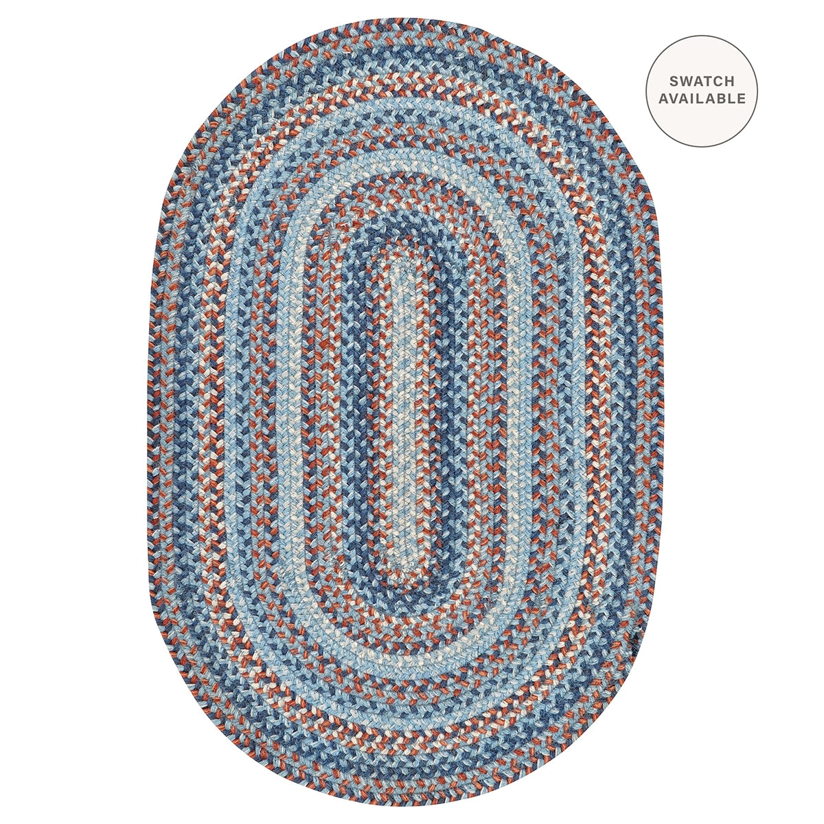 Cape Cod Blue Jute Braided Oval Rugs