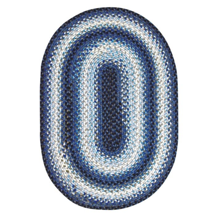 Juniper Blue Ultra Durable Braided Oval Rugs - Braided-Rugs.com