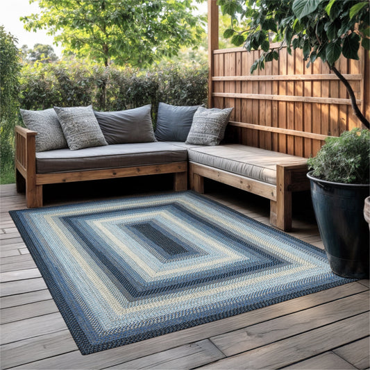 Juniper Blue Ultra Durable Braided Rectangular Rugs