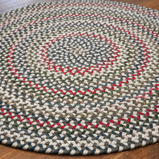 Heartsfield Braid Greystone Multi Indoor Round Modern Farmhouse Rug