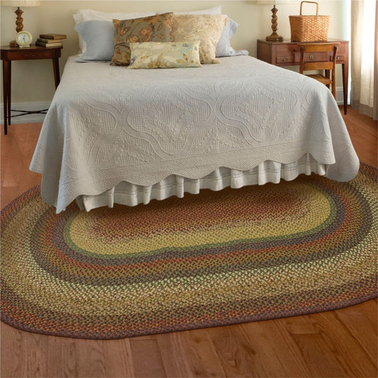 Neverland Multi Color Cotton Braided Oval Rugs