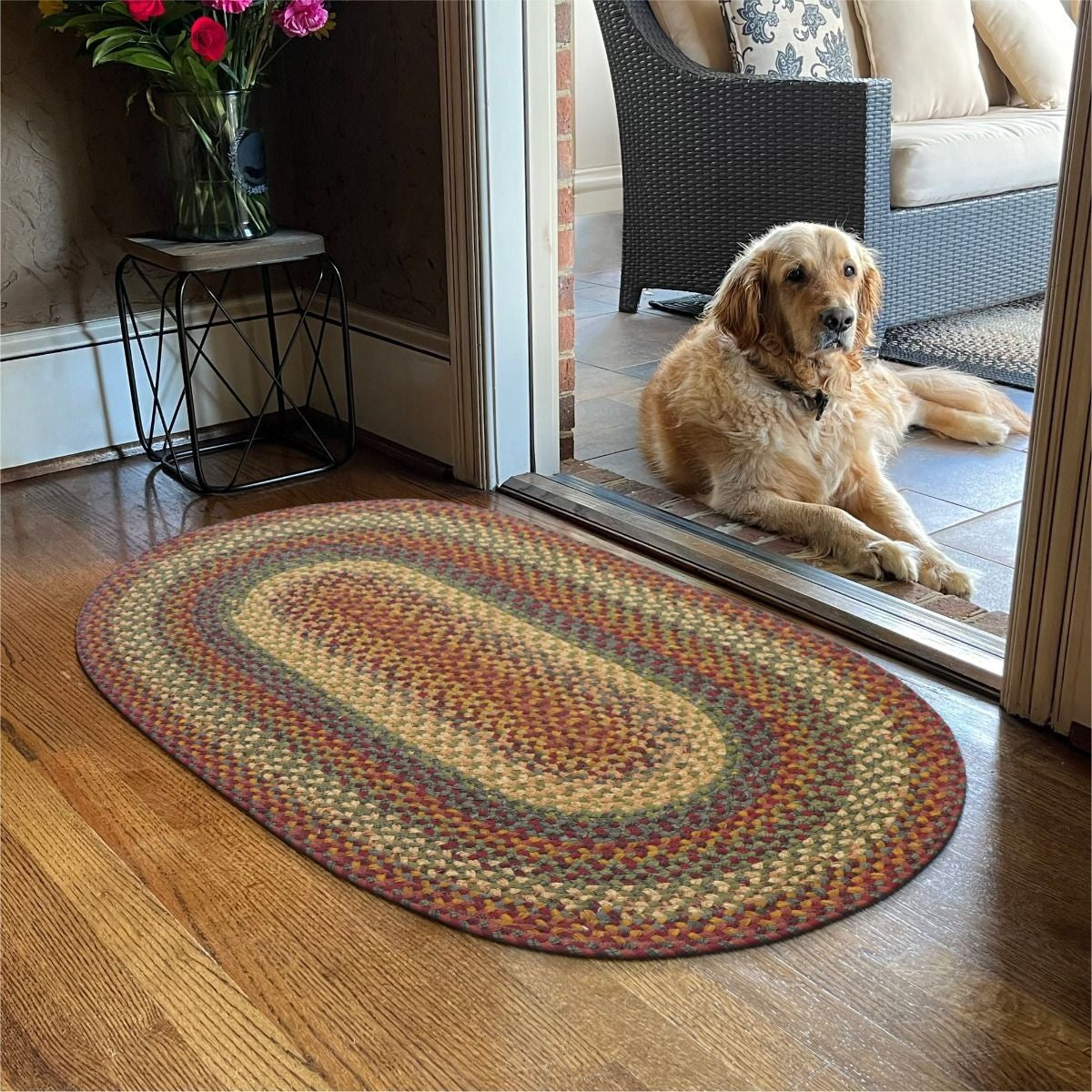 Neverland Multi Color Cotton Braided Oval Rugs