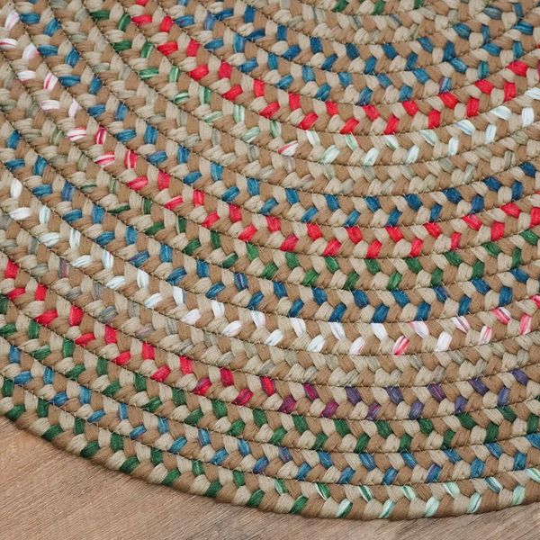 Heartsfield Braid Toasted Beige Multi Indoor Round Modern Farmhouse Rug