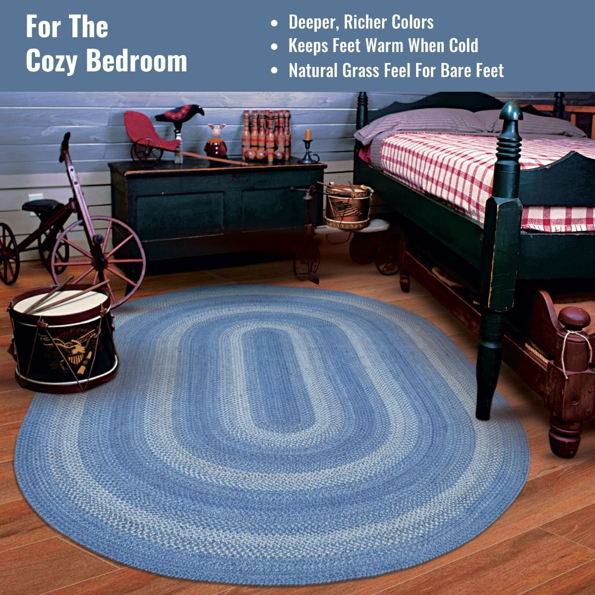 Denim Blue Jute Oval Braided Rugs – Braided-Rugs.com