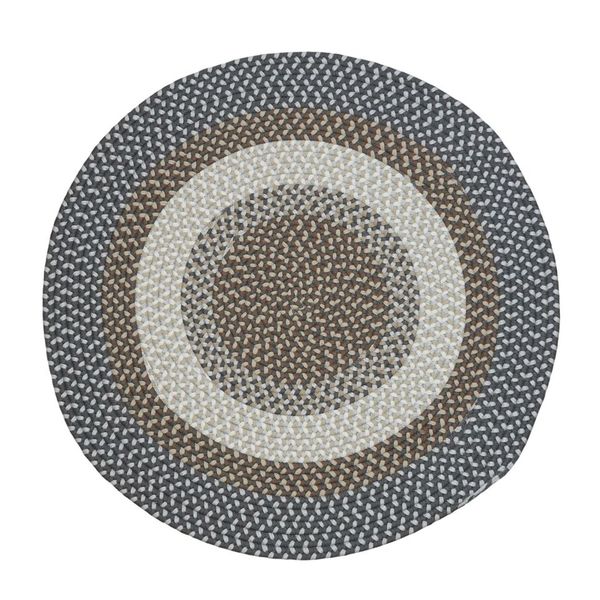 Benson Creek Braided Stonewall Gray Round Natural Rustic Farmhouse Rug