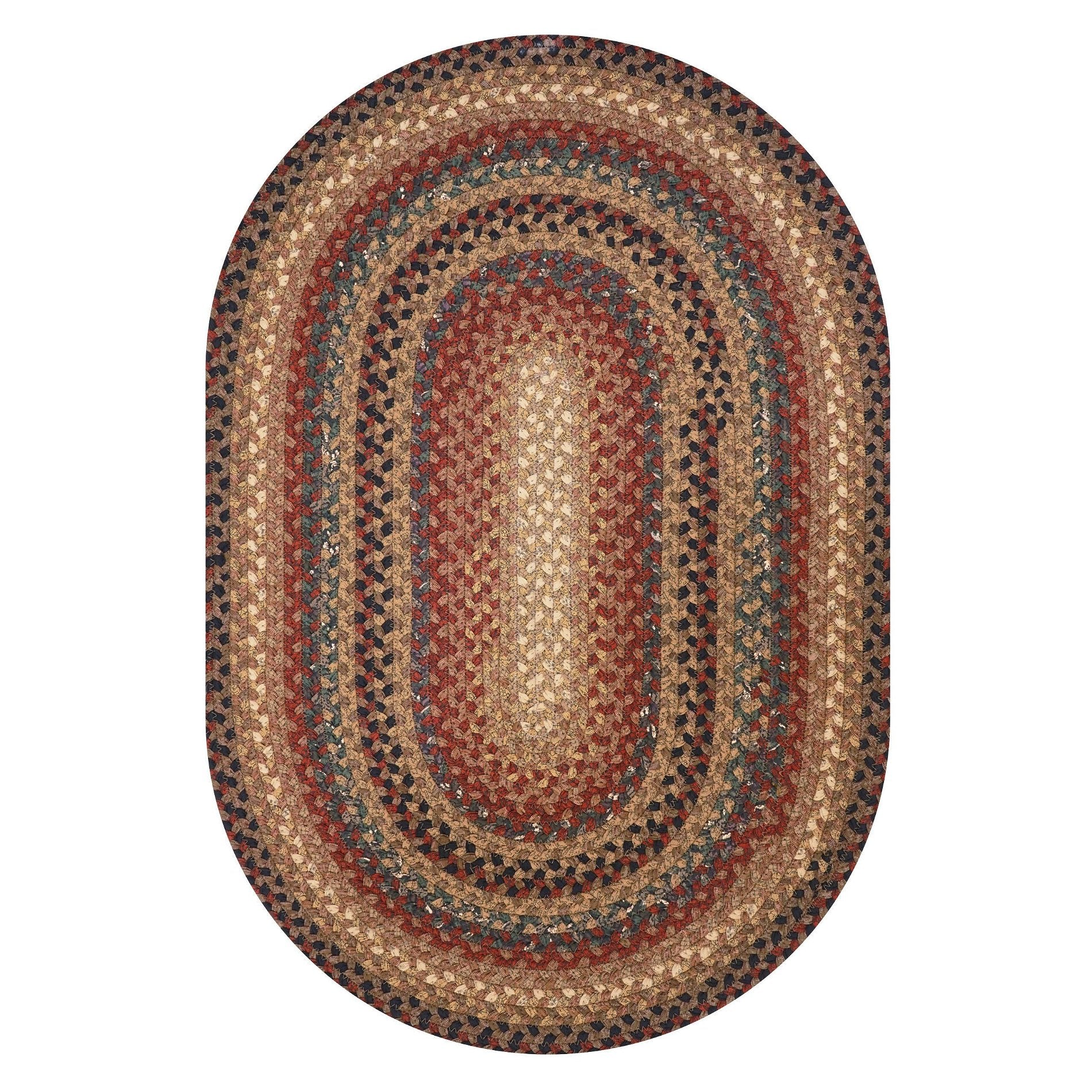 Peppercorn Multi Color Cotton Braided Oval Rugs - Braided-Rugs.com