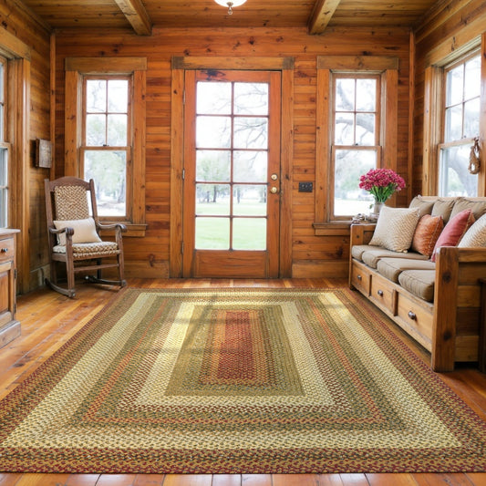 Pumpkin Pie Multi Color Cotton Braided Rectangular Rugs