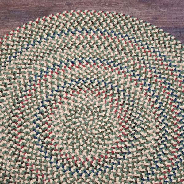 Colgate Braided Multi Moss Yellow Indoor Round Modern Farmhouse Rug