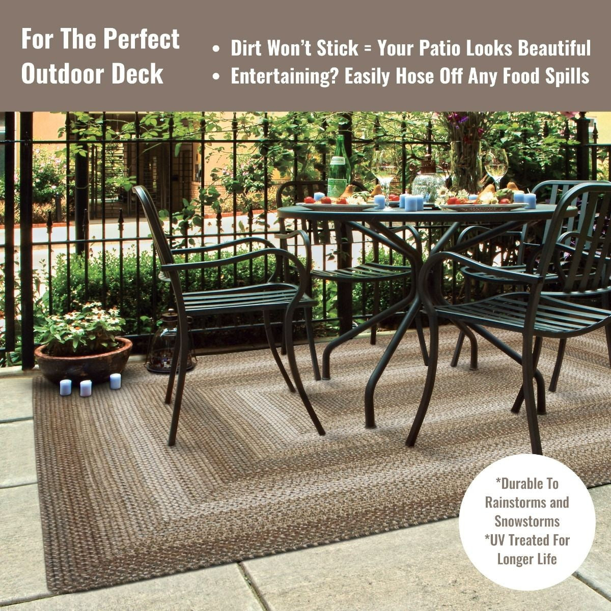 Wildwood Brown Ultra Durable Braided Rectangular Rugs