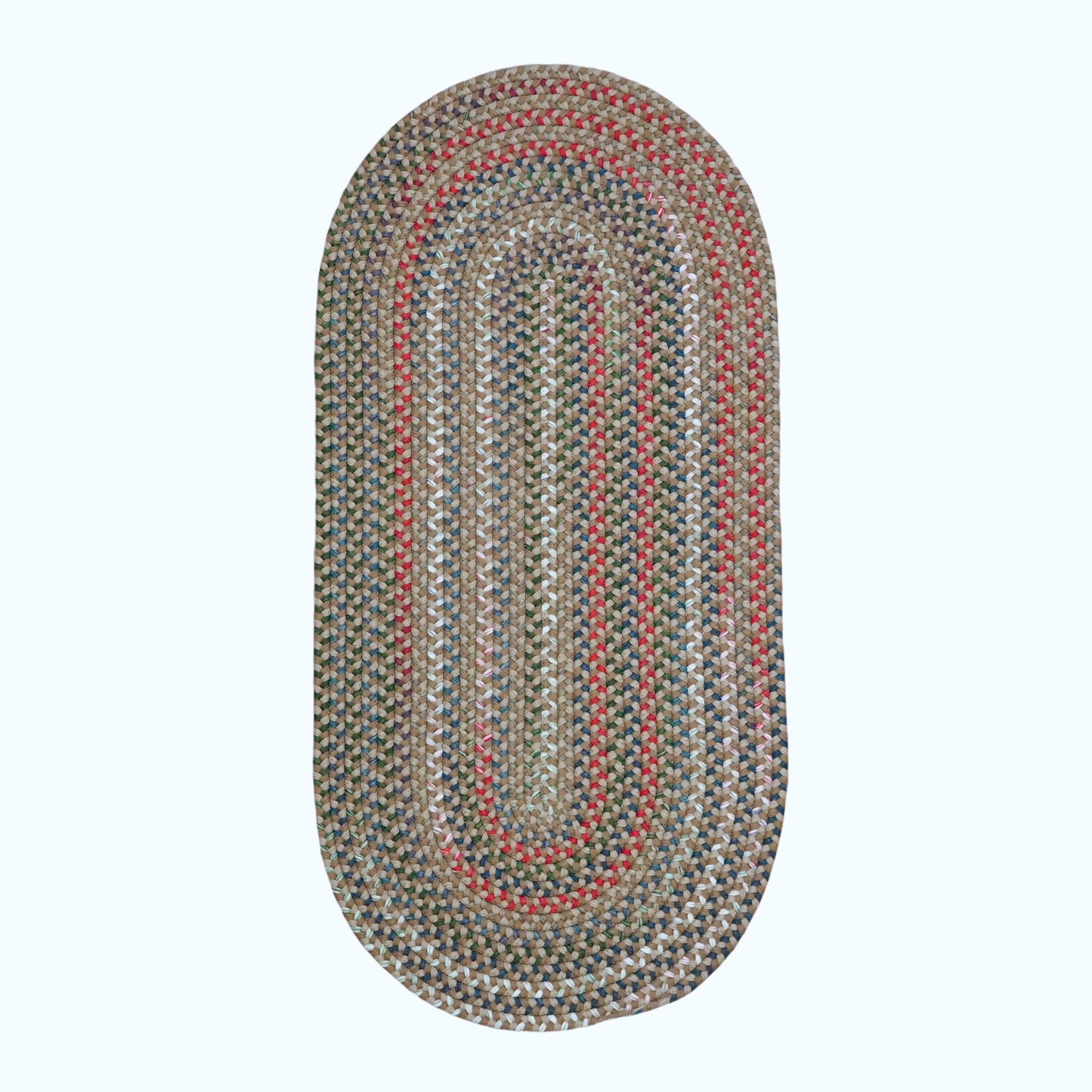 Heartsfield Braid Toasted Beige Multi Indoor Round Modern Farmhouse Rug