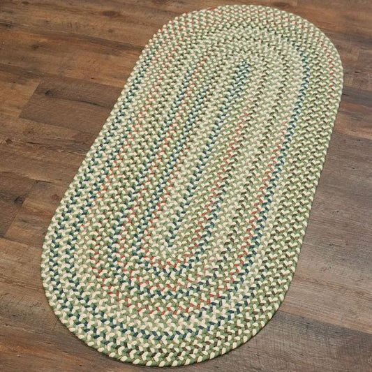 Colgate Braided Multi Moss Yellow Indoor Runner Modern Farmhouse Rug