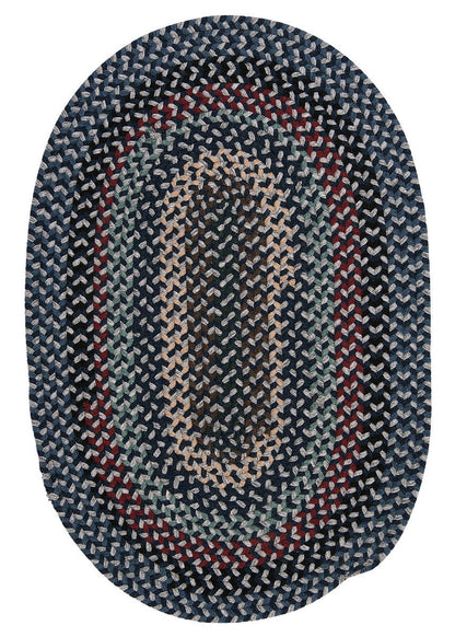 Boston Common Winter Blues Outdoor Braided Oval Rugs