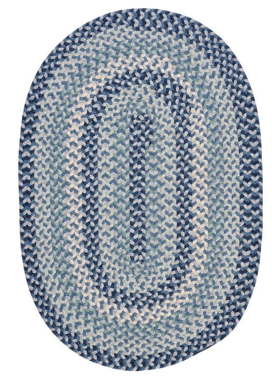 Boston Common Capeside Blue Outdoor Braided Oval Rugs