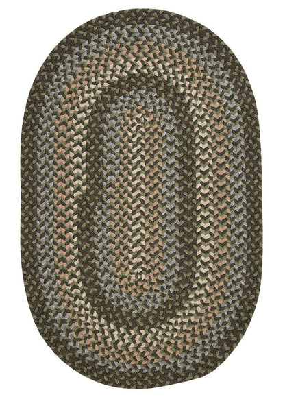 Boston Common Moss Green Outdoor Braided Oval Rugs